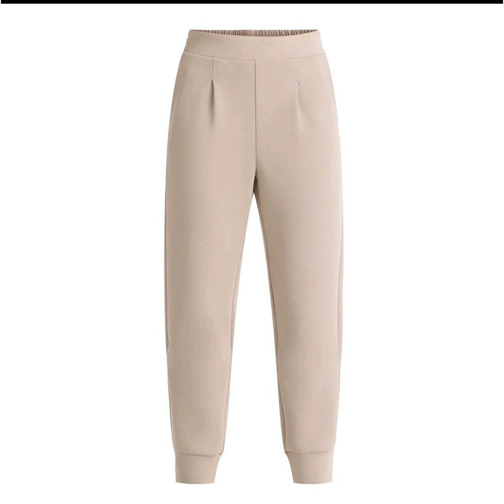 Avia Women's Scuba Knit Pleat Joggers with Pockets Grey Fog Size Medium 8-10 NWT
